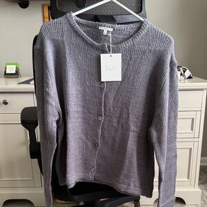 NIA Women's Gray Cardigan Sweater